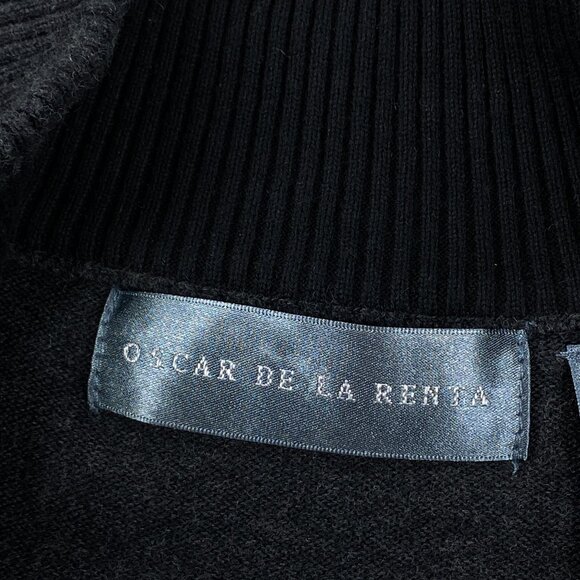 Oscar De La Rerta Vest Sweater Mens XL Gray 100% Cotton Ribbed Knit Full Zip - Picture 6 of 10